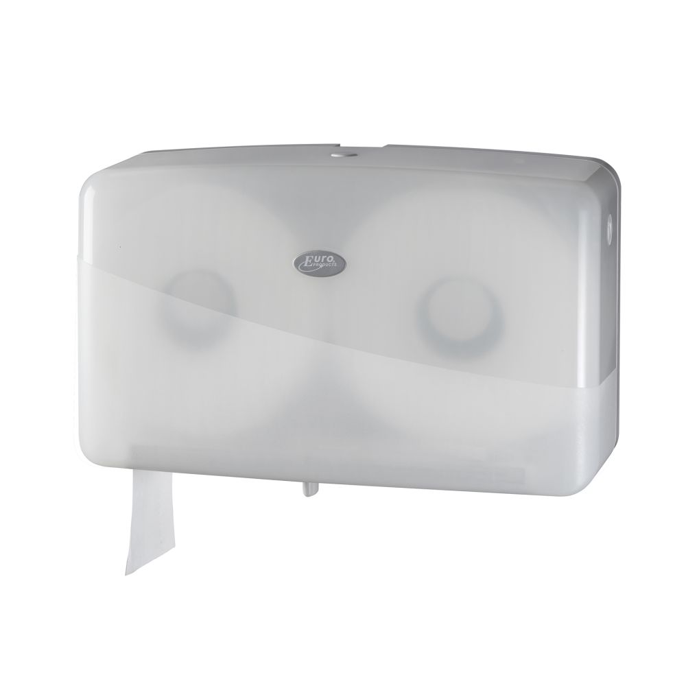 Pearl White Toiletpapier Dispenser Mini Jumbo Duo wit