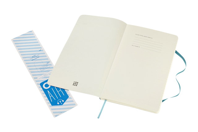 Notitieboek Moleskine large 130x210mm lijn soft cover reef blue