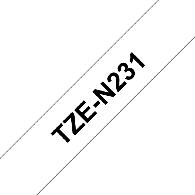 Labeltape Brother P-touch TZe-N231 ongelamineerd 12mm zwart op wit