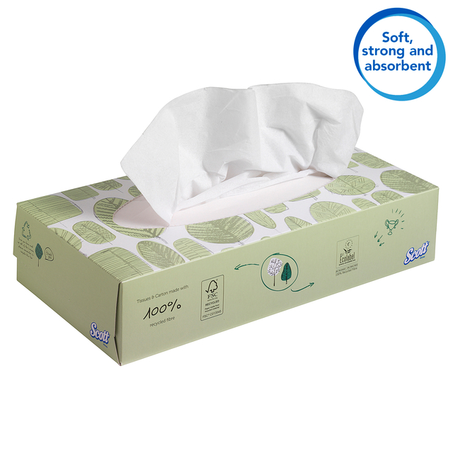 Facial tissues Scott 2-laags standaard 21x100stuks wit 8837