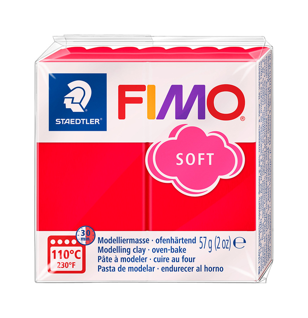 Boetseerklei Fimo soft 57 gram Indisch rood