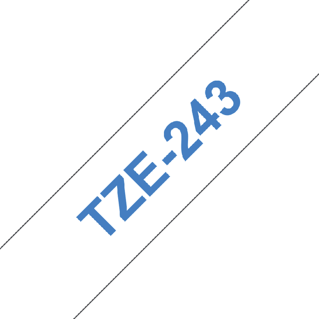 Labeltape Brother P-touch TZe-243 standaard 18mm blauw op wit