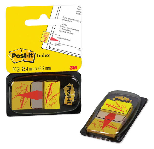 Indextabs Post-it 68031 25,4x43.2mm " hier ondertekenen" geel