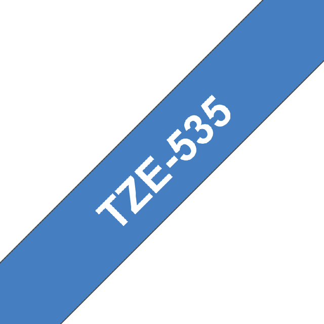 Labeltape Brother P-touch TZe-535 standaard 12mm wit op blauw