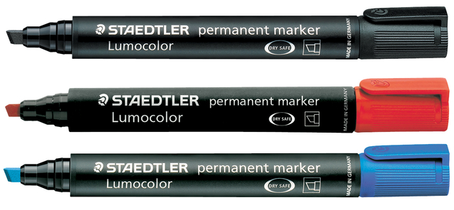 Viltstift Staedtler Lumocolor 350 permanent schuin blauw