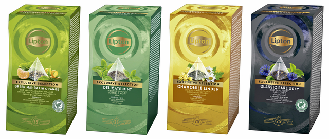 Thee Lipton Exclusive groene thee mandarijn sinaasappel 25 pramidezakjesx2gr