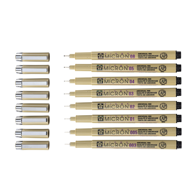 Fineliner Sakura pigma micron blister 3 stuks zwart