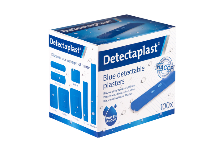 Waterafstotende blauwe pleister Detectaplast 19x72mm 100 stuks