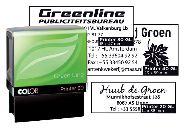 Tekststempel Colop 20 green line personaliseerbaar 4regels 38x14mm