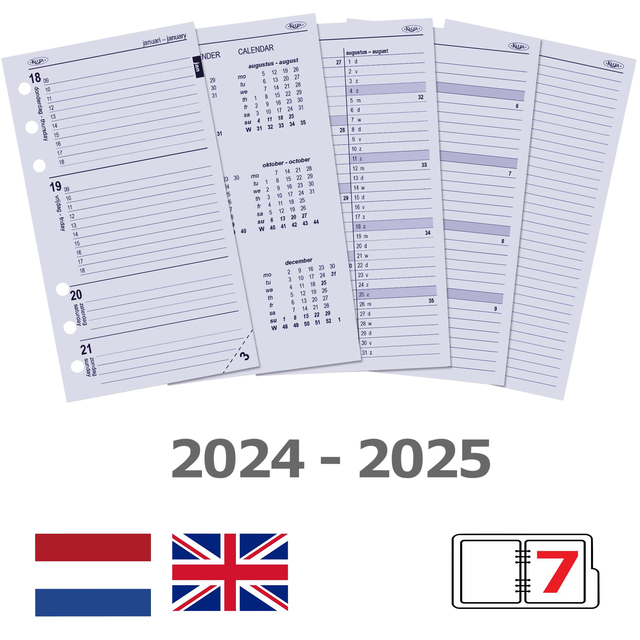 Organizer Kalpa Personal inclusief agenda 2024-2025 7dagen/2pagina's omber bruin