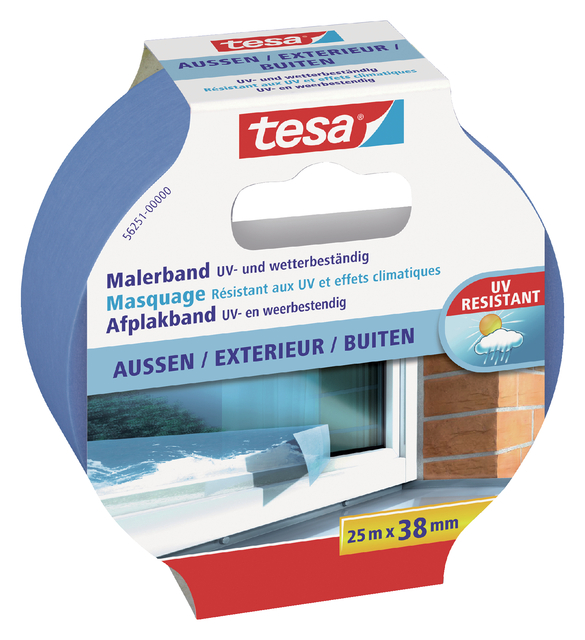 Afplaktape tesa®  Professional outdoor 25mx38mm blauw