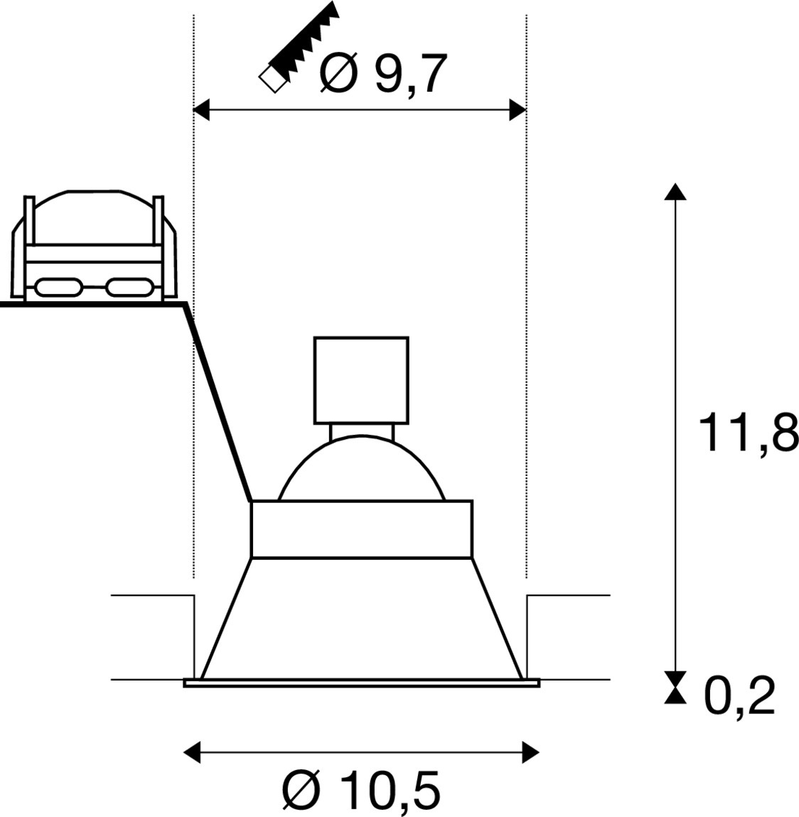 HORN-T GU10 wit 1xGU10