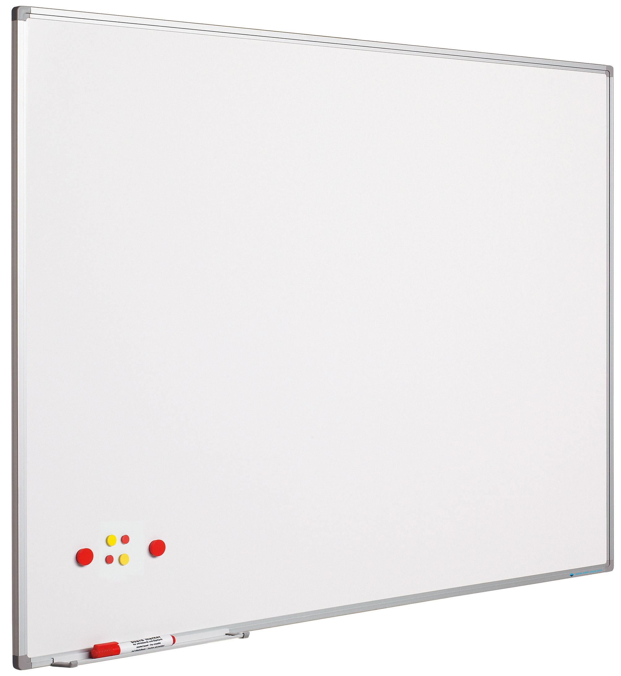 Whitebord Softline profiel 8mm, gelakt staal wit - 120x400cm