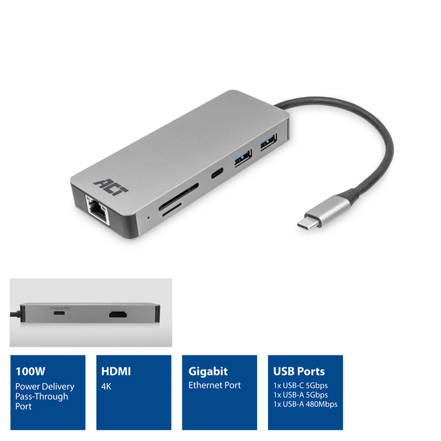 Dockingstation ACT USB-C 7-in-1