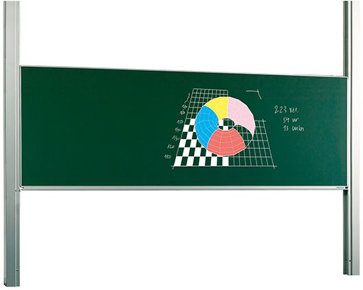 riem Vorige volwassene Enkelvlaks schoolbord op kolommen, krijt groen - 100x250 cm | 17604.100