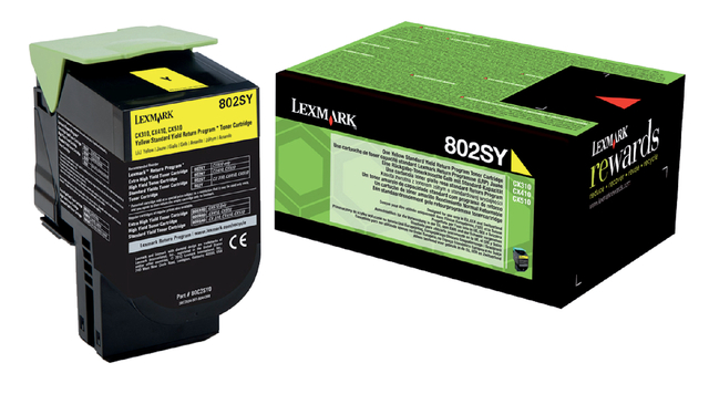 Tonercartridge Lexmark 80C2SY0 prebate geel