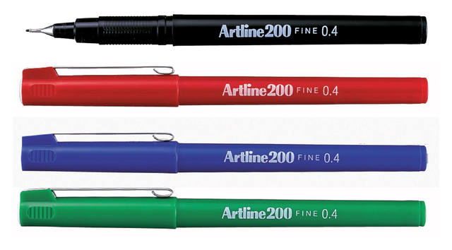 Fineliner Artline 200 rond fijn groen