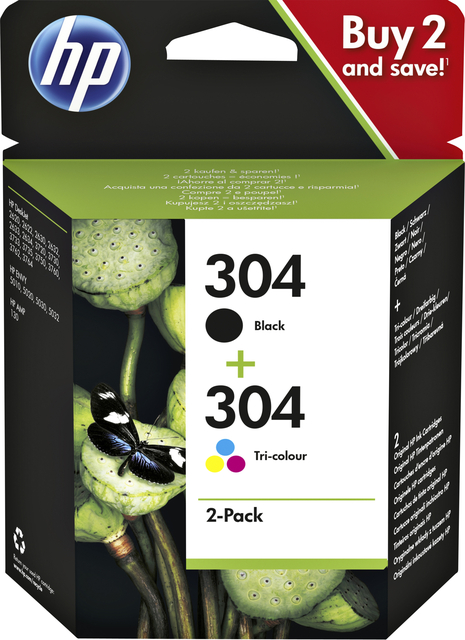 Inktcartridge HP 3JB05AE 304 zwart + kleur