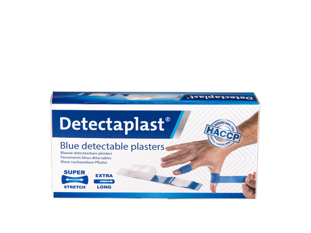 Elastische blauwe textielpleister Detectaplast 180x20mm 100 stuks