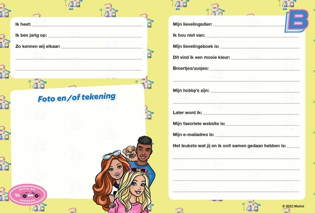 Vriendenboek Interstat Barbie