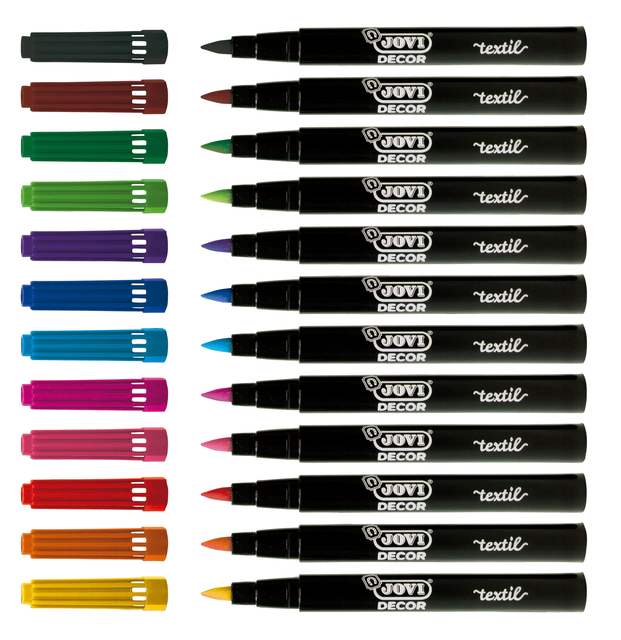 Textielstift Jovi assorti set à 12 stuks