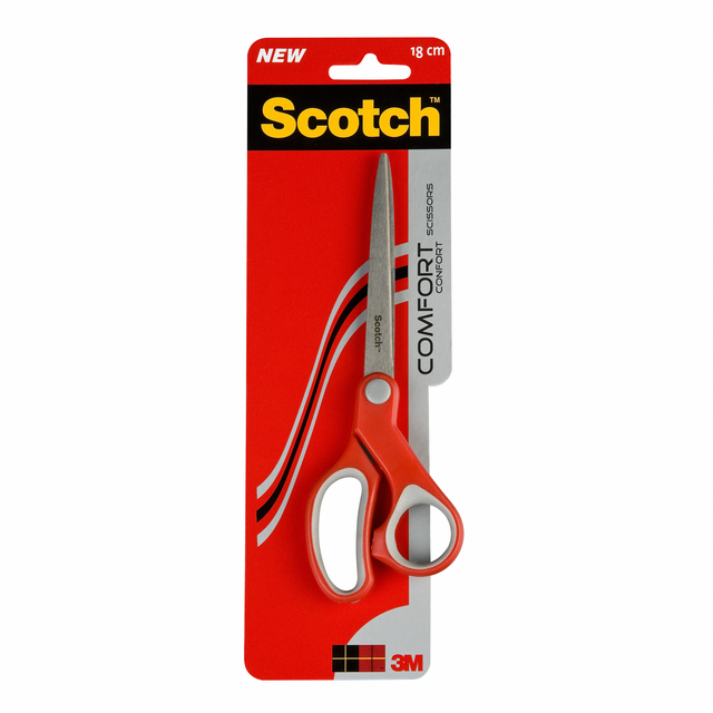 Schaar Scotch 18cm comfort rood blister