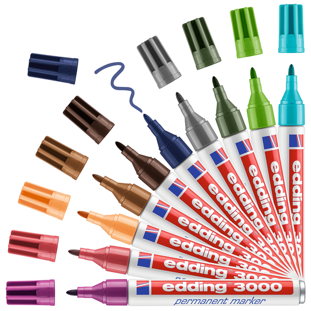 Viltstift edding 3000 rond 1.5-3mm karmijnrood