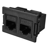 Plenty 2 poorts CAT6 module voor desktop power distribution unit