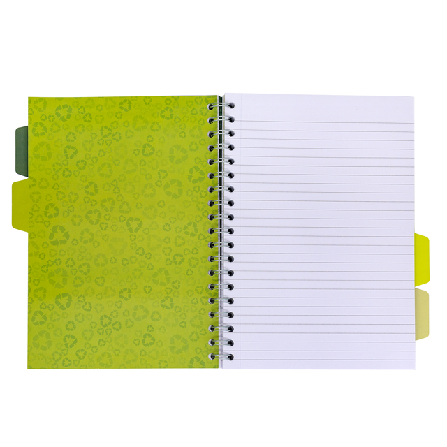 Projectboek Pukka Pad Recycled B5 lijn 4-tabs 200 pagina's 80gr groen