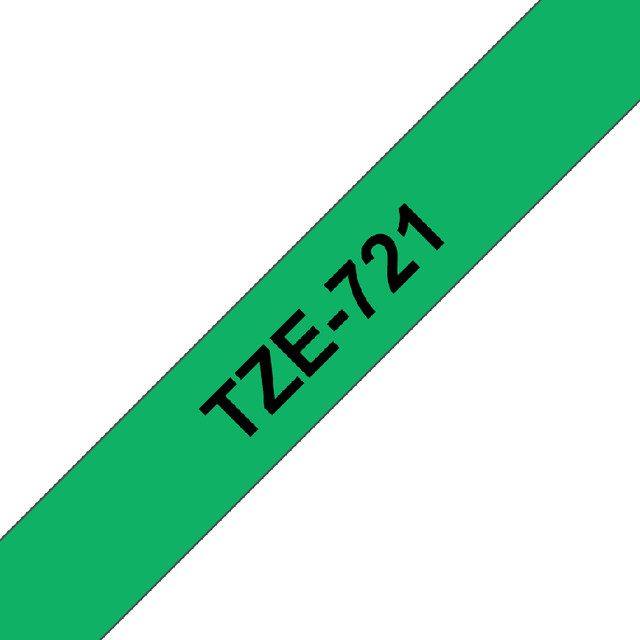 Labeltape Brother P-touch TZe-721 standaard 9mm zwart op groen