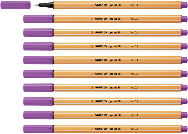 Fineliner STABILO point 88/60 fijn vergrijsd violet