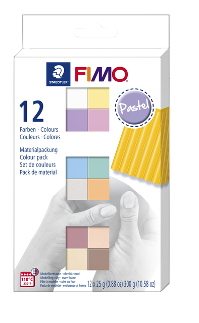 Klei Fimo  soft colour pak à 12 pastel kleuren