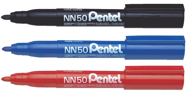 Viltstift Pentel NN50 rond 1.3-3mm zwart