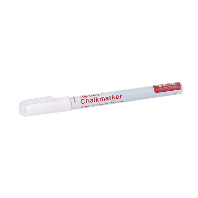 Krijtstift Europel watervast 1-3mm wit blister 1 stuk