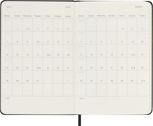 Agenda 2024/2025 Moleskine 18M Planner Weekly 7dagen/1pagina pocket hc black