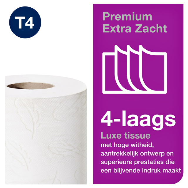 Toiletpapier Tork T4 premium extra zacht 4-laags 150 vel wit 110406