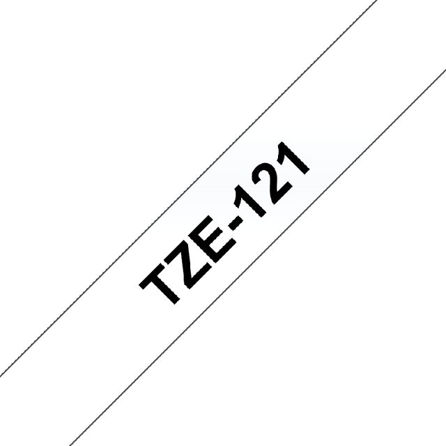 Labeltape Brother P-touch TZe-121 standaard 9mm zwart op transparant