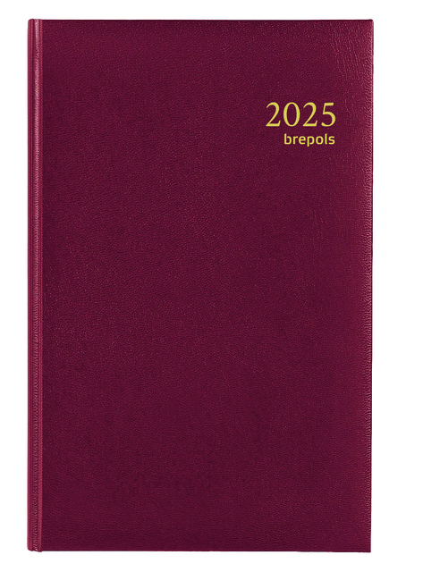 Agenda 2025 Brepols Saturnus Luxe 1dag/1pagina bordeaux