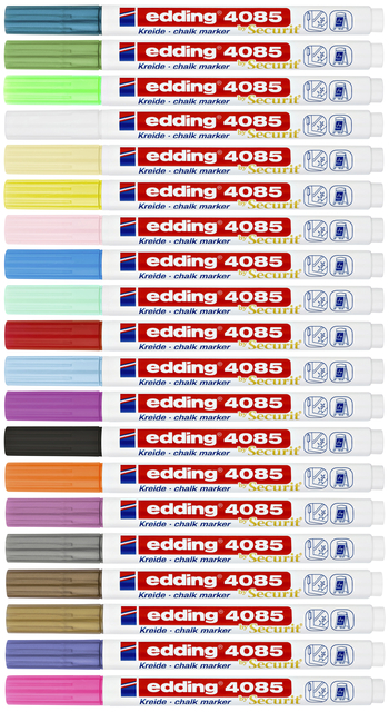 Krijtstift edding 4085 by Securit rond 1-2mm rood