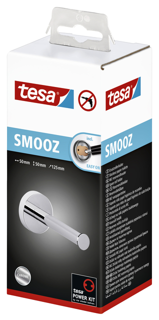 Reserverolhouder tesa® Smooz hoogglans verchroomd metaal zelfklevend