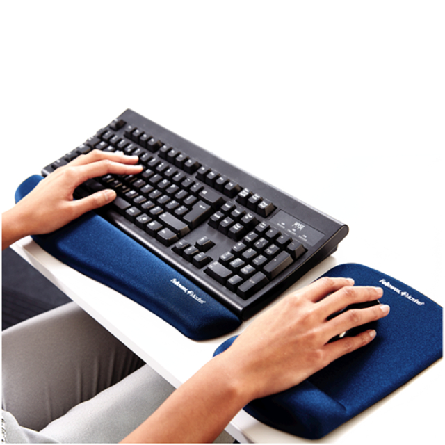 Polssteun Fellowes Plush Touch blauw