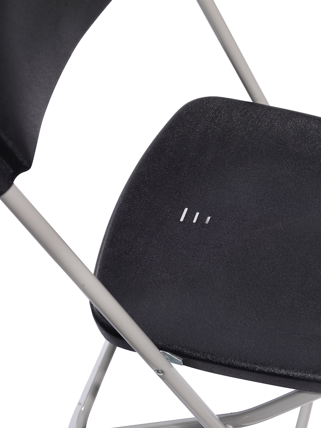 Budget Klapstoel grijs/zwart, Inklapbaar en stapelbaar, Stalen frame, 43x49x80cm (LxBxH), 50110