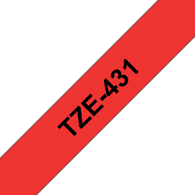 Labeltape Brother P-touch TZe-431 standaard 12mm zwart op rood