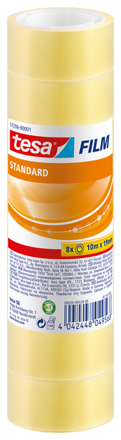 Plakband tesafilm® Standaard 10mx19mm transparant 8 rollen