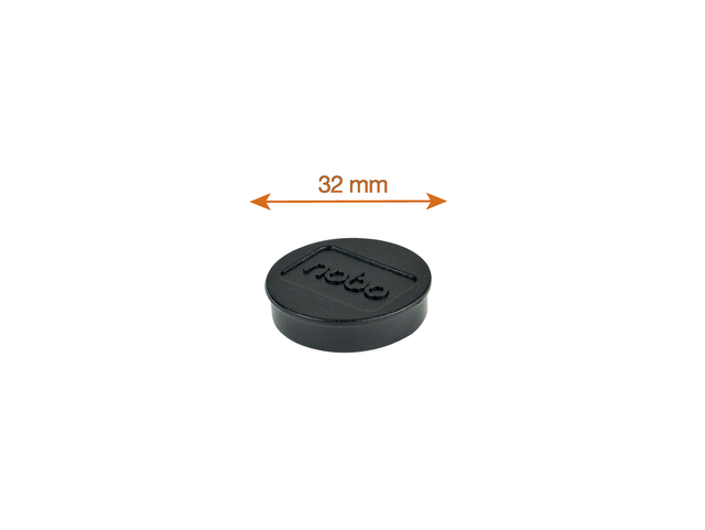 Magneet Nobo 32mm 800gr zwart 10 stuks