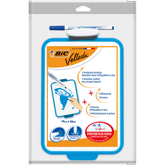 Whiteboard Bic Velleda 19x26cm inclusief stift en wisser