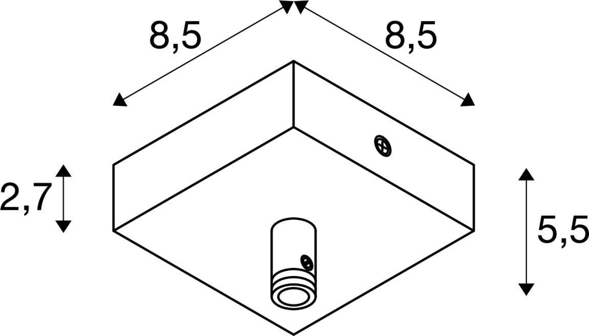 Plafondrozet GLENOS mat zwart