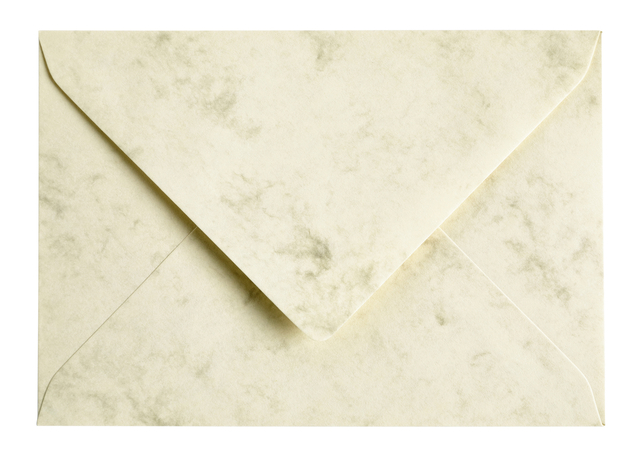 Envelop Papicolor C6 114x162mm marble ivoor pak à 6 stuks