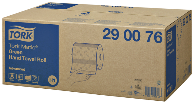 Handdoekrol Tork Matic H1 Advanced 2-laags 150m groen 290076