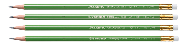 Potlood STABILO Greengraph 6004 HB met gumtop